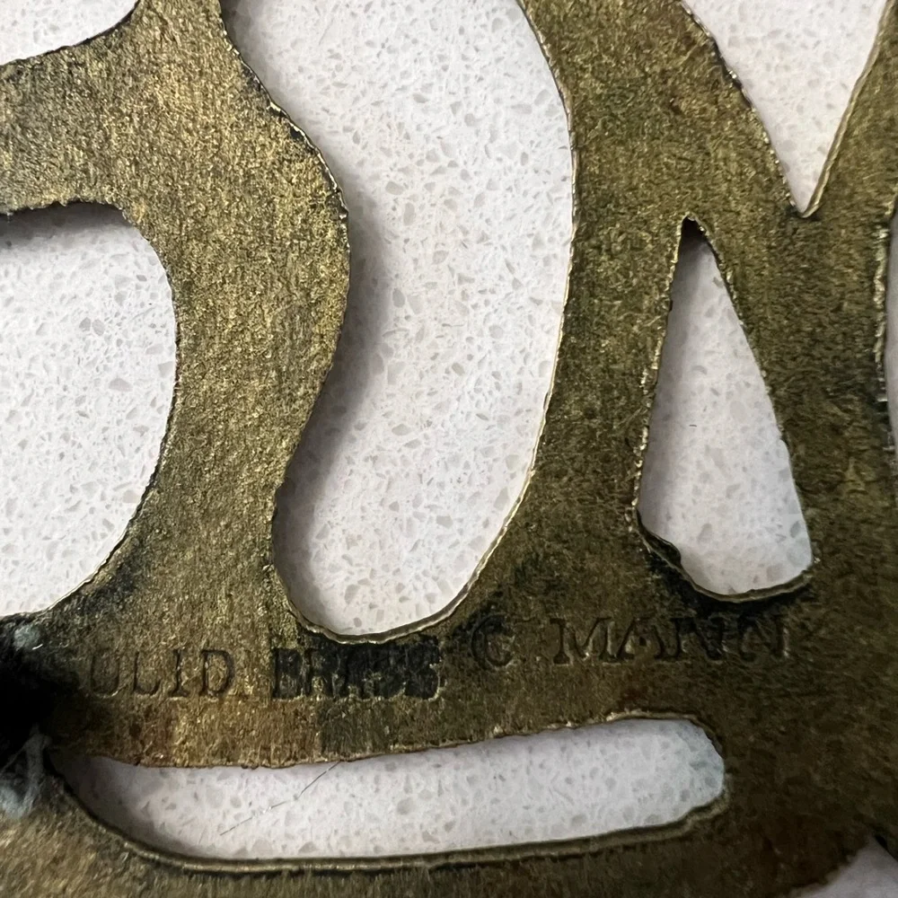 Vintage‎ 1980s Solid Brass Kitty Cat Trivet Stamped Mann